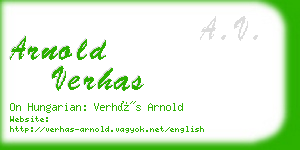 arnold verhas business card